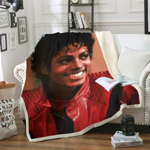 Michael Jackson 3D Printed Sherpa Blanket Couch Quilt Cover Travel Bedding Outlet Velvet Plush Throw Fleece Blanket Bedspread 01