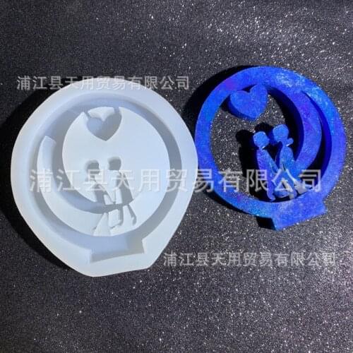 Couples Simple Shadow Pendant DIY Handmade Jewelry Silicone mold 15-1015
