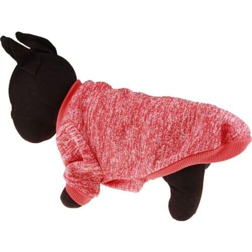 Dropshipping Warm Dog Clothes Winter Soft Cotton Sweater Solid Color Clothing Puppy Coats For Small Dogs Christmas Pet Costume