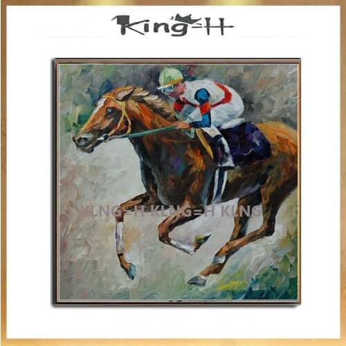 Handpainted acrylic Oil Paintings Wall Pictures figure Oil Paintings on Canvas Girl Riding A Horse Wall Art for Home Decoration