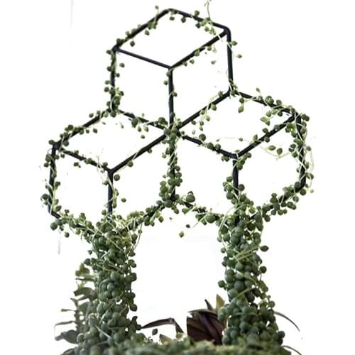 Lattice-Shaped Plant Trellis for DIY Potted Climbing Plants Support, Flower Vegetables Rose Vine Pea Ivy Cucumbers, Iron Metal
