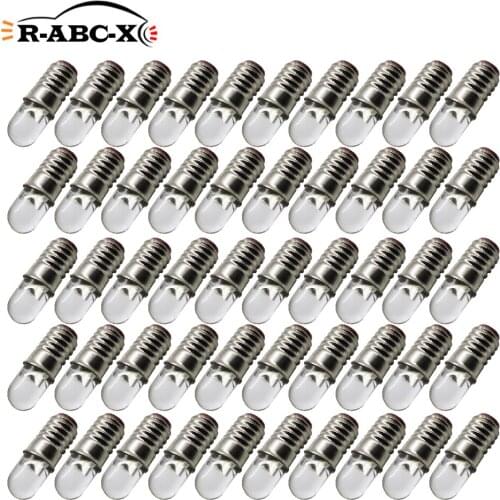 RUIANDSION Wholesale 50PCS E5 E5.5 5mm Mini Screw Thread Bulb Sand Table Street Light Bulb Model Car Lamps F5 6000K 4300K