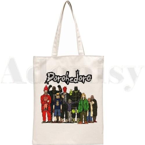 Japanese Anime Dorohedoro Ladies Handbags Cloth Canvas Tote Bag Shopping Travel Women Eco Reusable Shoulder Shopper Bags Bolsas