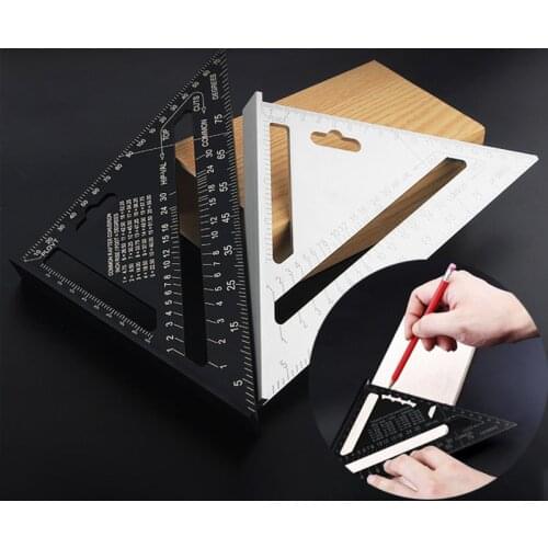 7inch Triangle Ruler Angle Protractor Woodworking Measurement Tool Aluminum Alloy Miter Speed Building Measuring Ruler