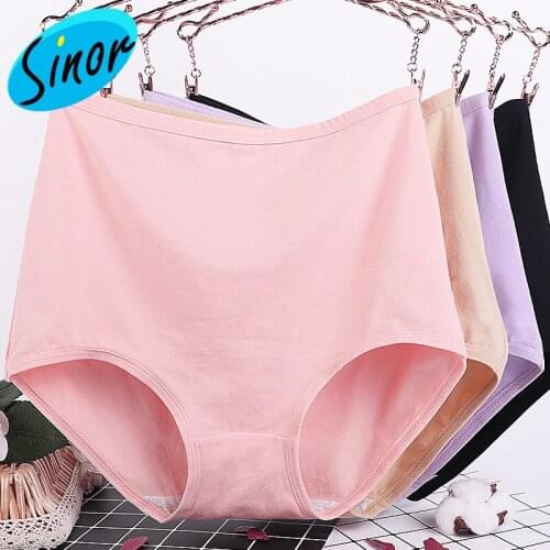 [Bottom Price]Summer Large Size Underwear Women Loose 200 Jin Cotton High Waist Green Girls Breathable Briefs Womens New 3311