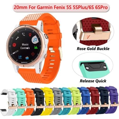 Smart Silicone Replacement Wrist Straps For Garmin Fenix 6S 6S Pro 5S 5SPlus Smartwatch Wristband Bands 20mm Watchband Bracelet