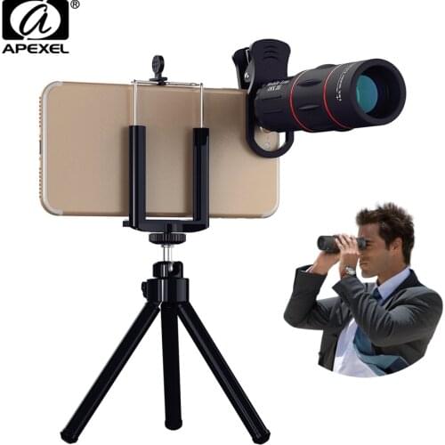 Universal 18X Telescope Zoom Lens Monocular Mobile Phone camera Lens For iPhone Samsung Smartphones With tripod Hunting Sports