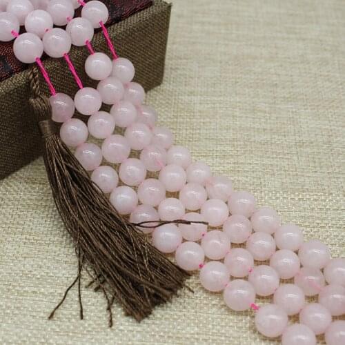 High Quality Rose Crystal Natural Stone Round Beads For Jewelry Making Pink Quartz Stone Beads For Bracelet Earrings Necklace