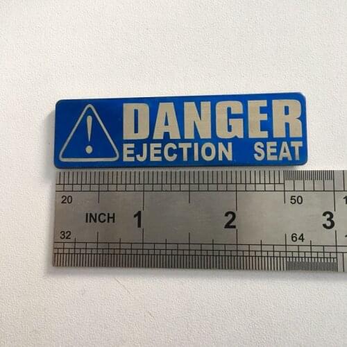 Ejection Seat Sign Metal Stainless Steel Car Sticker Automobiles Funny Motorcycles Stickers 7CMX2CM