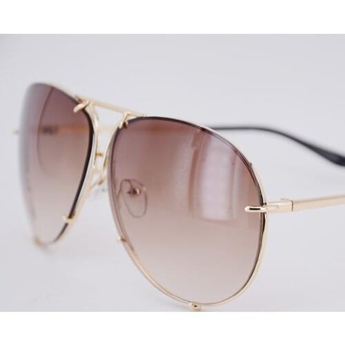 Designer Pilot Sunglasses for Woman and Man Black Womens Fashion Rimless Eye Glasses for sale in high quality with case Brown