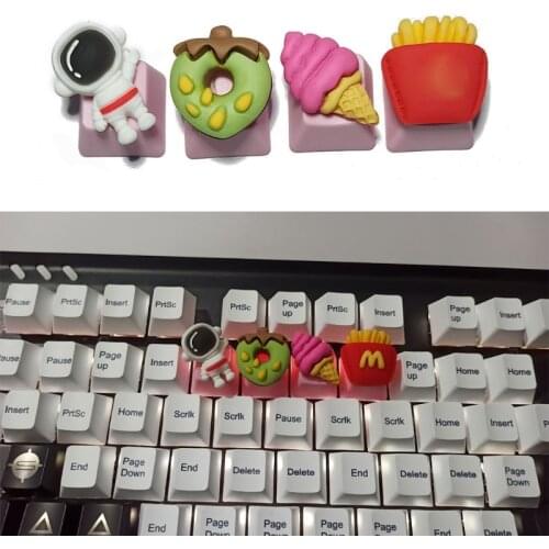 1Pc DIY PBT Keycap Pink Cute Cake Ice Cream for mechanical keyboards R4 Height Childrens Gifts