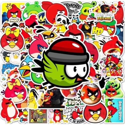 10/30/50Pcs Game angry birdie Graffiti Waterproof Skateboard Travel Suitcase Phone Laptop Luggage Stickers DIY Kids Girl Toys