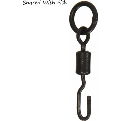 20Pcs/Bag Carp Fishing Q-Shaped Matte Black Quick Change Swivels Fishing Terminal Tackle Accessories