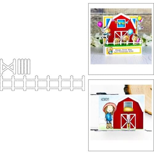 2020 New Lattice Fence Metal Cutting Dies and Building House Die Cut Scrapbooking For Crafts Card Making no Clear Stamps Sets