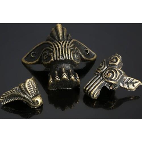 4pcs Protector Jewelry Box Furniture Corner Protector Wood Case Decorative Feet Leg Corner Guard