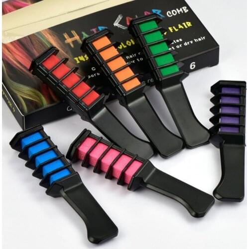 6 pcs/set Hair Dye Comb Disposable Hair Dye Stick Mini Comb And Hair Stick Daily Makeup Dance Party Cosplay