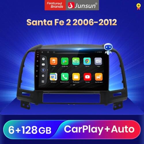 Junsun V3Pro Qualcomm Voice Control Android 10 Car Radio Multimedia Player For Hyundai Santa Fe 2 2006-2012 CarPlay Auto 2Din