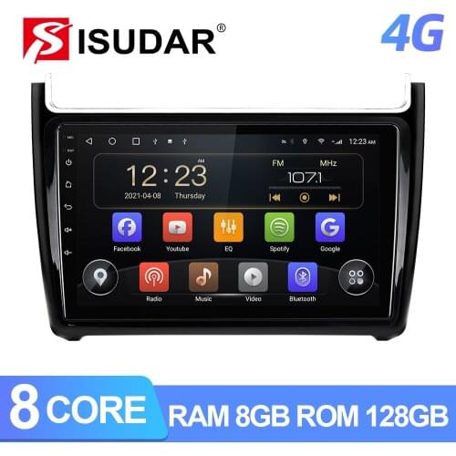 ISUDAR T72 QLED Android 10 Car Radio For VW/Volkswagen/POLO Sedan 2009-2017 Car Multimedia RAM 6GB 4G Camera DSP carplay No 2din