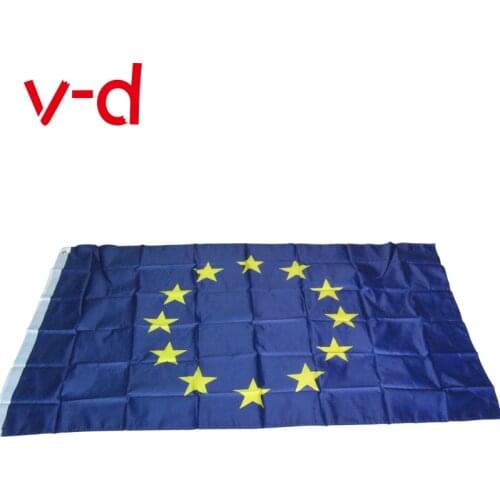 Free shipping xvggdg 3x5 FTs European Union EU Flag 90*150cm Euro Flag of Europe super-polyester Council of Euro flag
