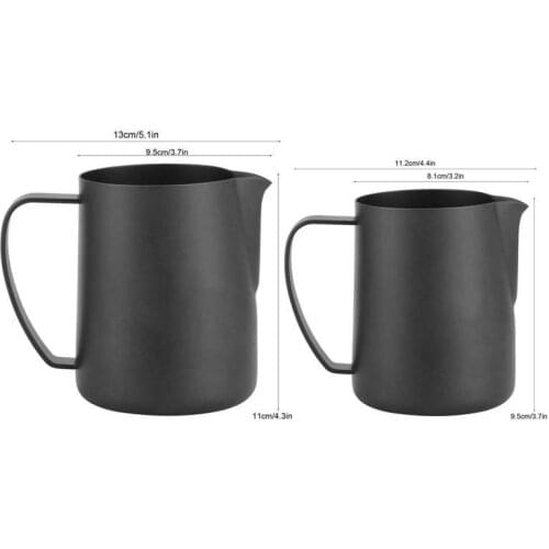 Coffee Latte Cup Black Matte 304 Stainless Steel Milk Frothing Cup Coffee Art Making Accessories barista Coffee Pitcher Frothing
