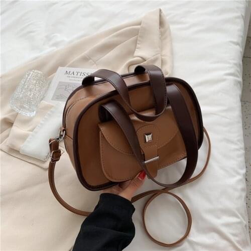 Ladies Fashion Crossbody Bags 2021 High Capacity Retro Shoulder Bag Handbag Female High Quality PU Leather Women Messenger Bag