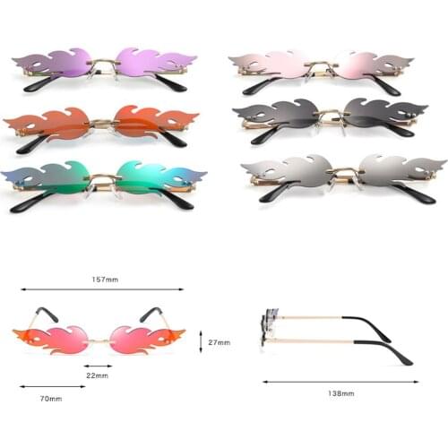 Dropshipping Sunglasses Fire Flame Sunglasses Streetwear Car Driving Glasses Trending Narrow Fashion UV 400 Eyewear