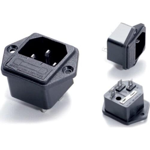 10pcs/lot AC power socket IEC320 C14 inlet Industrial socket Plug Mounting C14 Electrical Socket Outlet Plug with Fixed seat