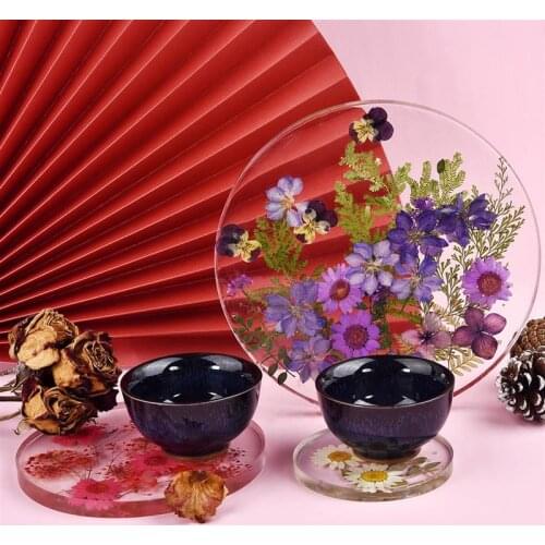 DIY Round Love Heart Coaster Resin Mold Epoxy Square Shape Coaster Silicone Mold Resin Craft Home Decoration Christmas Gift