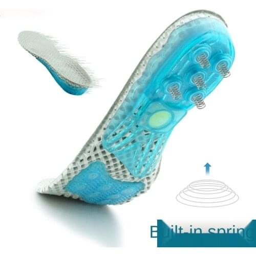Elastic Cushion Sports Insole Sweat-Absorbent Breathable Spring Insole Cushion Insole Arch Suport Insoles Women Insole