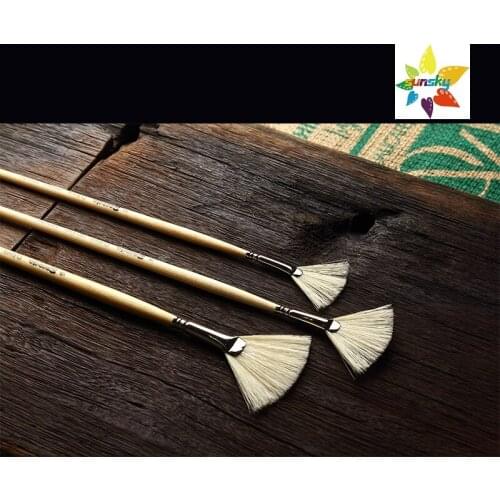 Spain ESCODA 5337 Bristle hair,oil painting brush,fan shaped,fishtail brush,Solid wood pen body,light pen holder,smooth painting