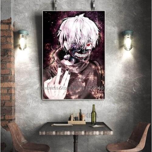 Ken Kaneki Tokyo Ghoul anime Canvas poster Painting wall Art decor Living room Bedroom Study Home Decoration Prints