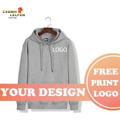 Autumn and winter hooded sweater men hip hop tide brand winter lovers wild pullover high street thick top DIY customization