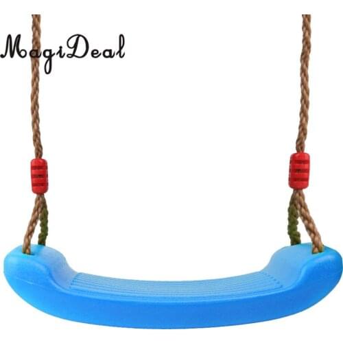 MagiDeal Safe Outdoor Swing Set 4CM Thick Seat with Adjustable Ropes for Adult Kids Playground Accs Outdoor Sport Toy 2Colors