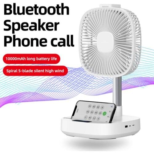Desktop fan Fill Light Bluetooth Speaker Mobile Phone Wireless Charging Multifunctional Desktop Telescopic Folding Floor Fan