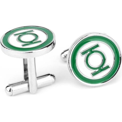 2016 NEW Green Lantern alloy 1.8X1.8CM Cufflinks for mens cosplay Hal cuff buttons anime accessory shirt cuff links love gift