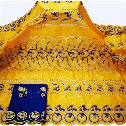 New Arrival Nigerian Bazin Riche Lace Fabrics Embroidery Lace For Dress African Lace Fabric 5+2 Yards YC-135