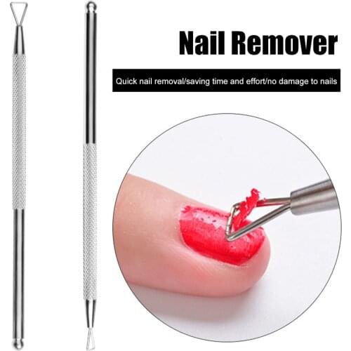 New Stainless Steel Nail UV Gel Polish Remover Triangle Stick Rod Pusher Cleaner Manicure Nail Art Tools Accessories