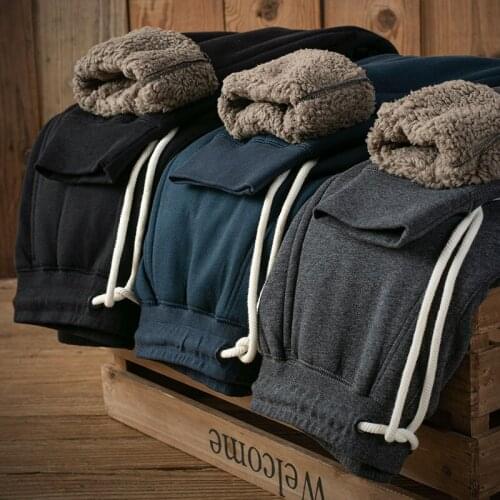 Fall/winter new style lamb velvet mens casual pants plus velvet thickened pants mens loose and warm for xiaomi youpin mijia