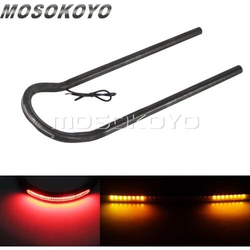 500mm/550mm/580mm Long Cafe Racer Frame Loop Rear Seat Hoop 1" 7/8" w/LED Tail Brake Turn Light for Scrambler Triumph Chopper