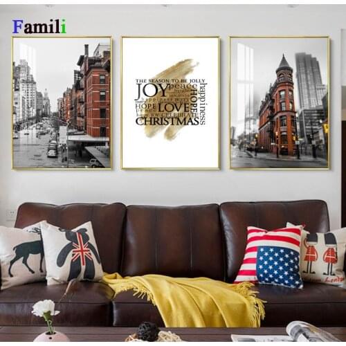 Posters and Prints Canvas Personality Modern Nordic Magnificent architecture Landscape Picture Wall Art Decor painting