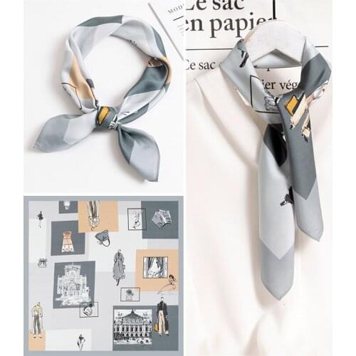 2021 New Spring 100% Silk Square Scarf for Women Natural Pure Silk Wraps Shawls Necker Scarf for Ladies Female Bandana Kerchief