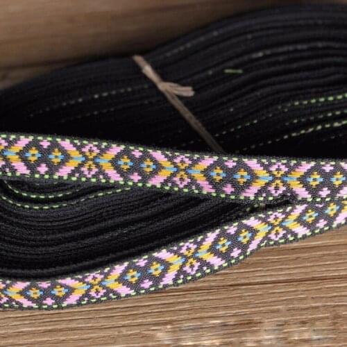 Embroidery ethnic jacquard webbing woven tape lace ribbon trim 1.2cm tribal boho DIY garment bag gift accessory native zakka sew