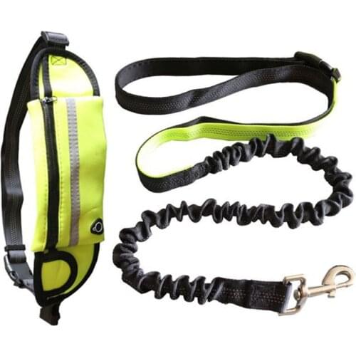 Dogs Leash Two-Piece Running Waist Bag Elasticity Hand Freely Reflective Dogs Harness Jogging Lead and Adjustable Waist Rope