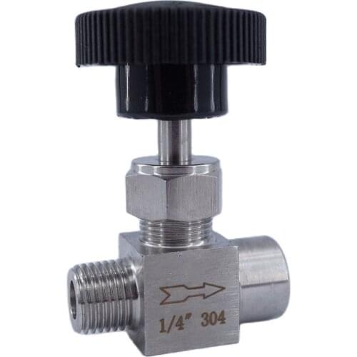 Free ship needle valve Adjustable 1/4" 3/8" male to female thread stainless steel 304 Flow Control shut off crane needle valve