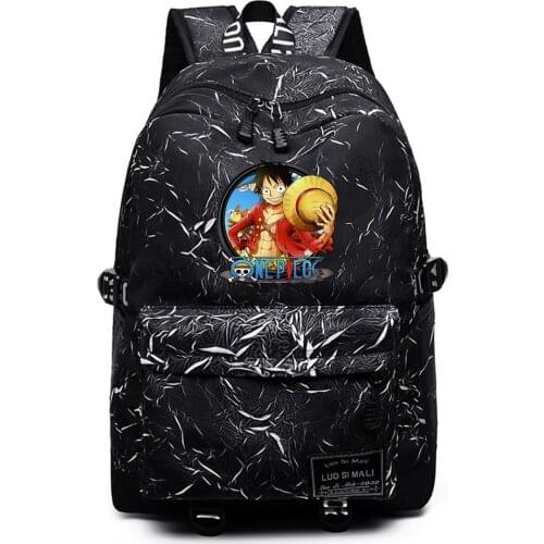 Backpack Anime One Piece High Quality Schoolbag Unisex Casual Fabric Packsack Mochila Student Teenger Travel Laptop Bag