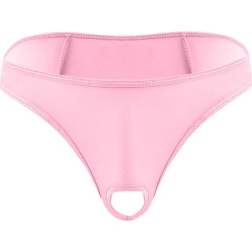 Sexy Lingerie Mens Underwear Briefs Open Front Pouch Thongs Hole Hollow Out Transparent G-string Fetish Tanga Pants Male Penis