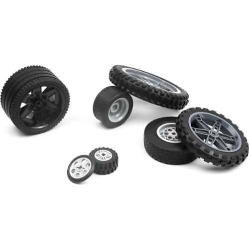 Technical Tire Wheel Hub MOC Bricks Truck Car Parts 11957+88517 32019+86652 Construction Building Blocks Replacements