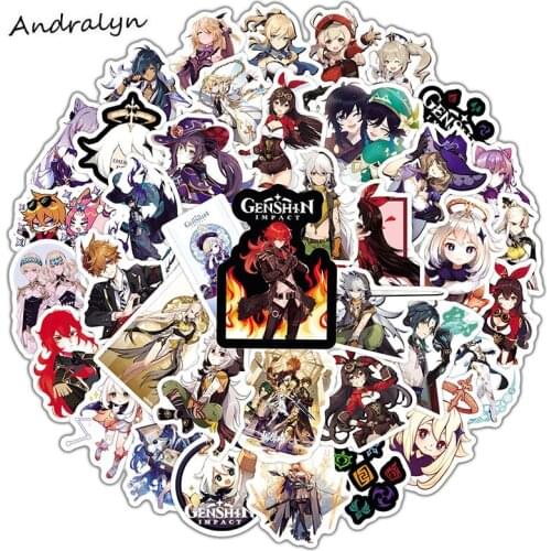 10/50pcs/Pack Genshin Impact Fantasy Games Stickers For Laptop Luggage Phone Suitcase Fridge Motorcycle Helmet Guitak Trunk car