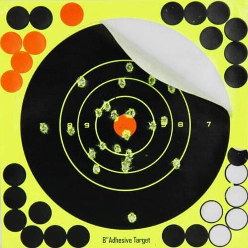 10Pcs Splatter Self Adhesive 8-Inch Targets Adhesive Stickers Fluorescent Yellow for Guns Air Rifle Target Practice Shooting