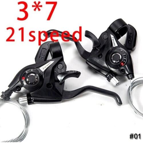 100Pcs/Lot 21 Speed Bicycle Shifter Brake Conjoined DIP Derailleurs Mountain Bike Road Handle Crank Levers MTB 3x7 Speed